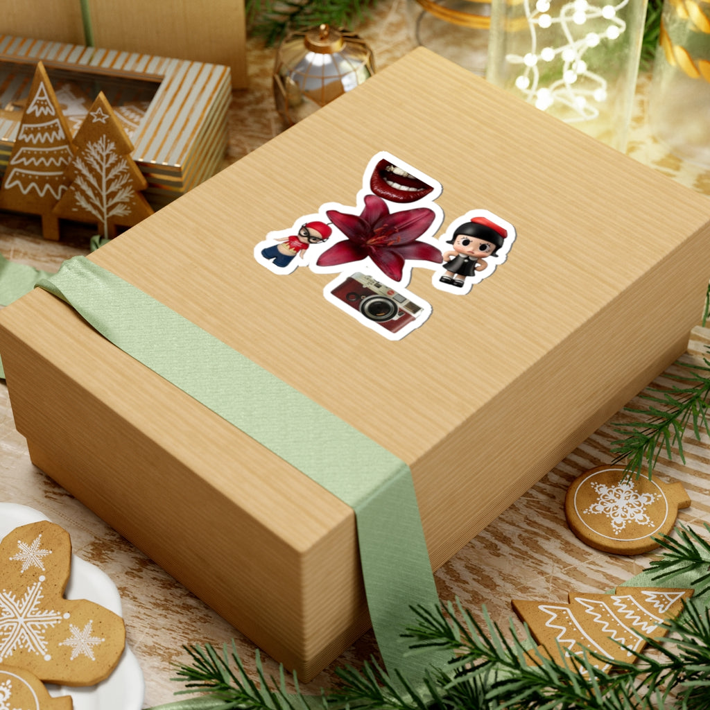 Kiss-Cut Sticker Pack — Red Lily, Retro Camera & Cute Character Decals