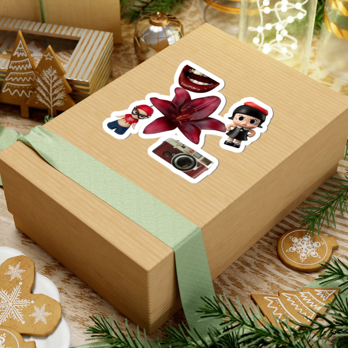 Kiss-Cut Sticker Pack — Red Lily, Retro Camera & Cute Character Decals