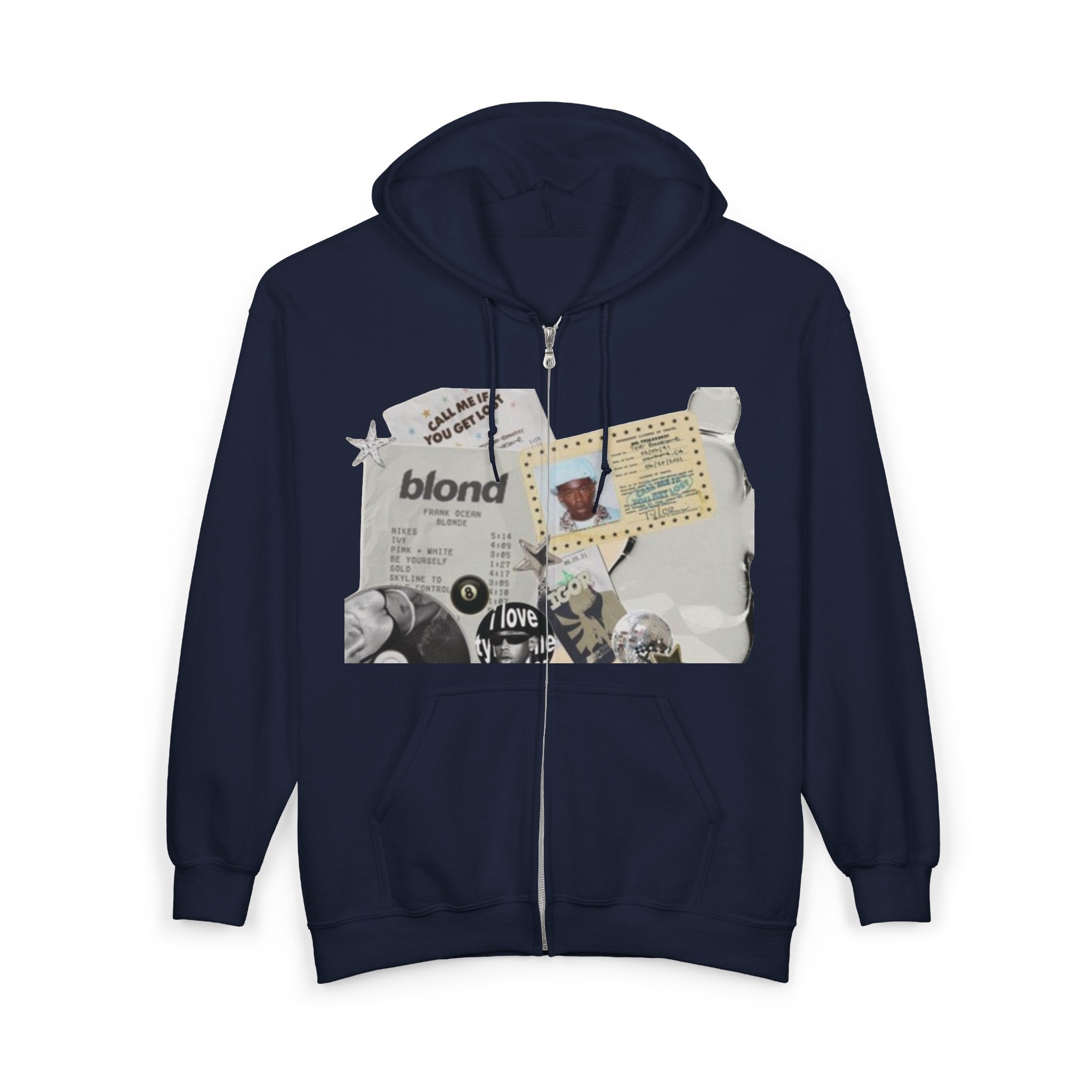 Blonde Collage Zip Hoodie — Vintage Frank Ocean and tilor the creator ‑Style Graphic
