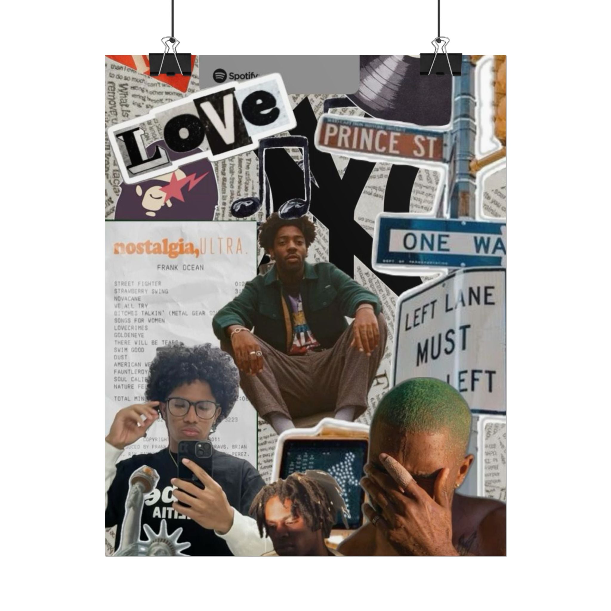 Rolled Poster — Urban Collage Nostalgia Poster (Love, Street Signs & Portraits)