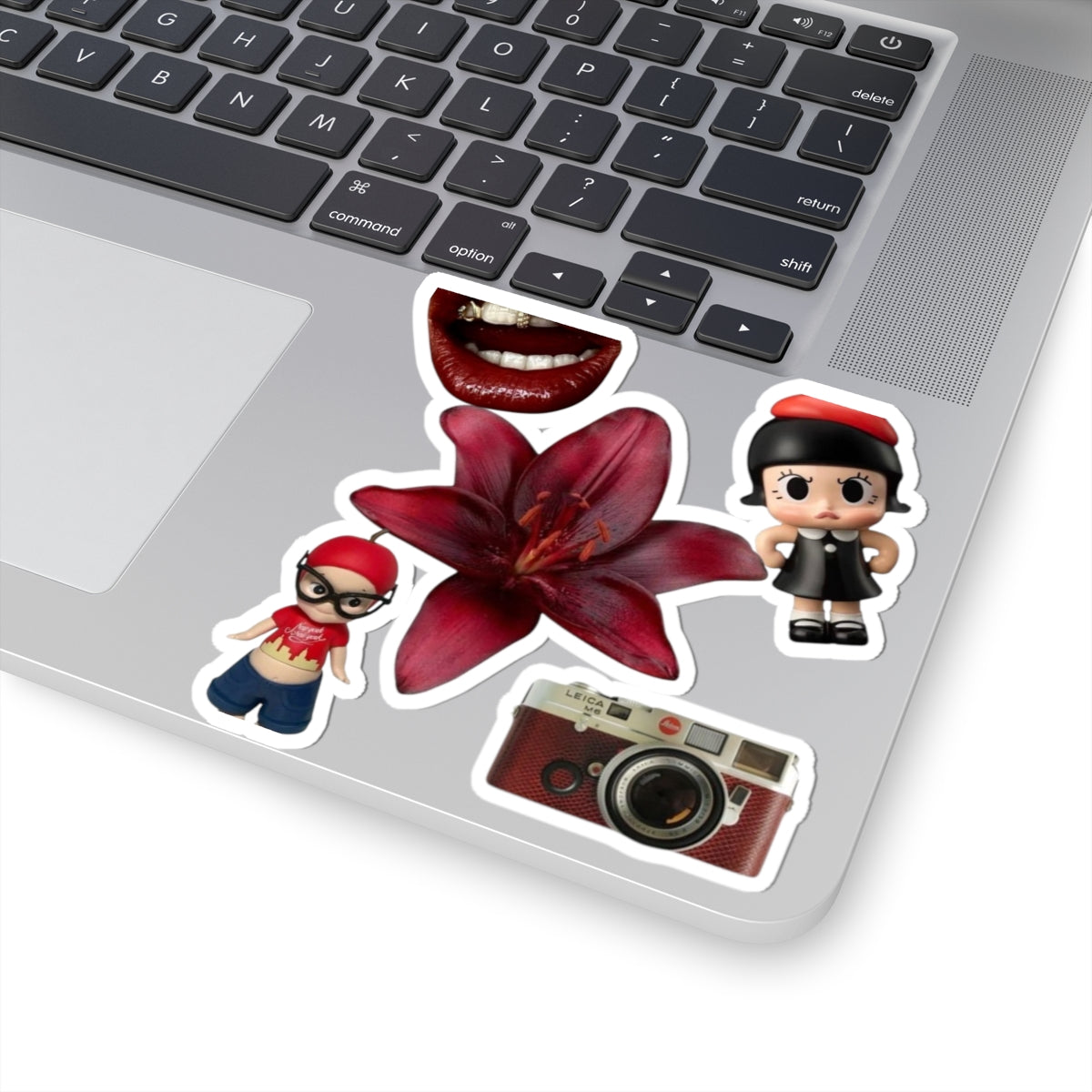 Kiss-Cut Sticker Pack — Red Lily, Retro Camera & Cute Character Decals