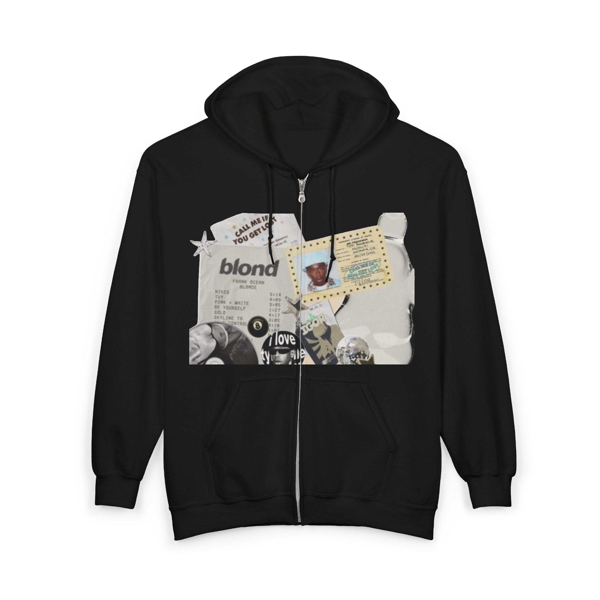 Blonde Collage Zip Hoodie — Vintage Frank Ocean and tilor the creator ‑Style Graphic