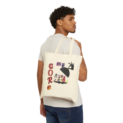 Canvas Tote — 'Core' Illustrated Cotton Tote with Playful Collage Design (Anime • JJK • Digital Circus)