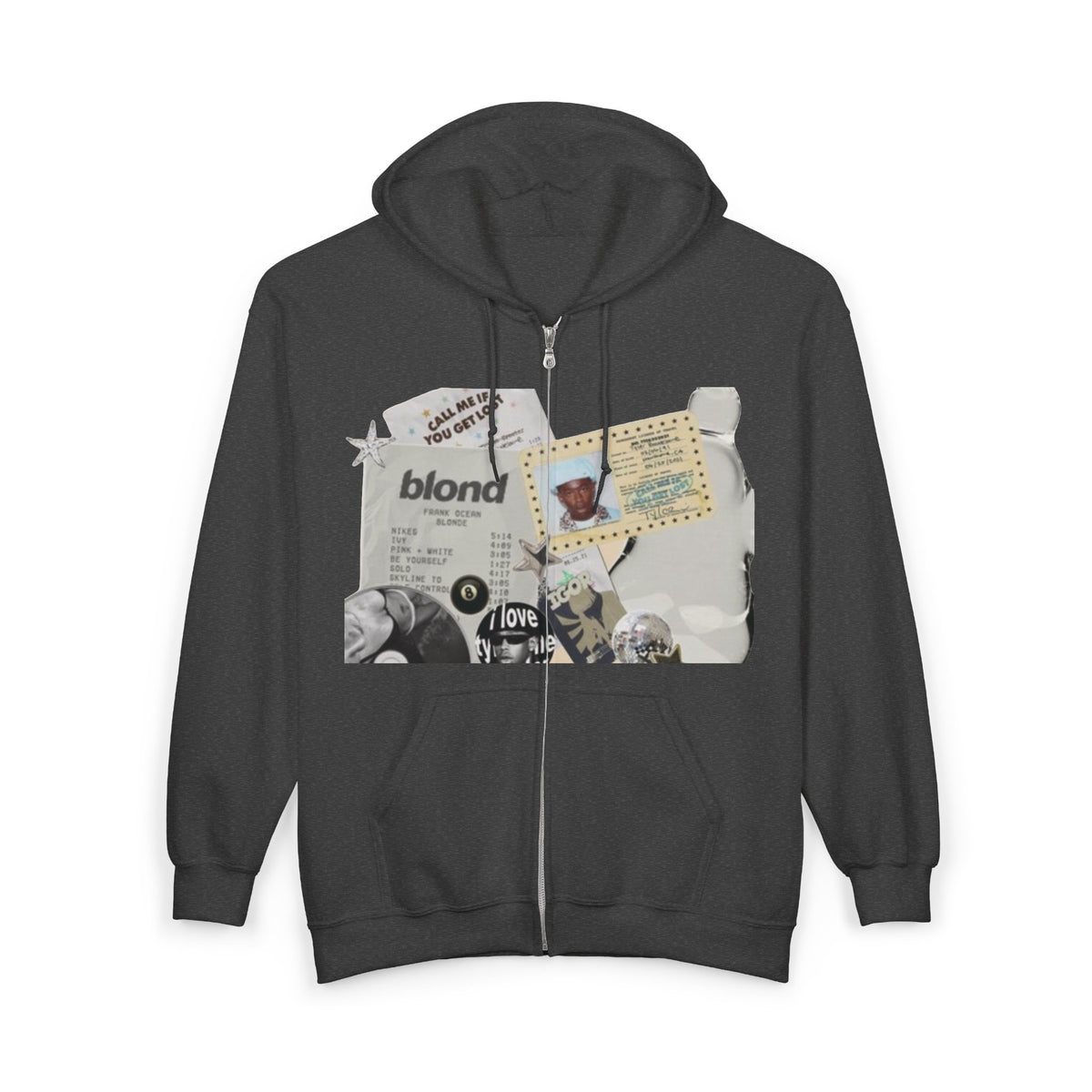 Blonde Collage Zip Hoodie — Vintage Frank Ocean and tilor the creator ‑Style Graphic